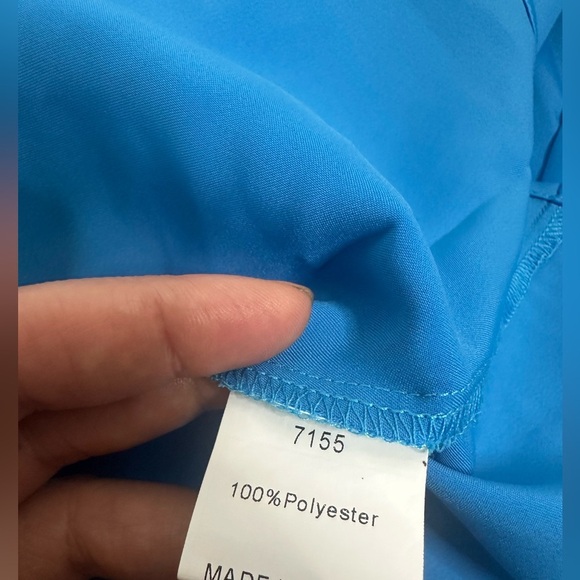 BTFBM Blue Buttoned Long Sleeve Polyester dress XL - Picture 6 of 8